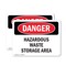 Signmission Hazardous Waste Storage Area Danger Sign, Plastic, 10in W x 7in L, 2PK OS-2PACK-DS-P-710-L-2406 - alternate 1